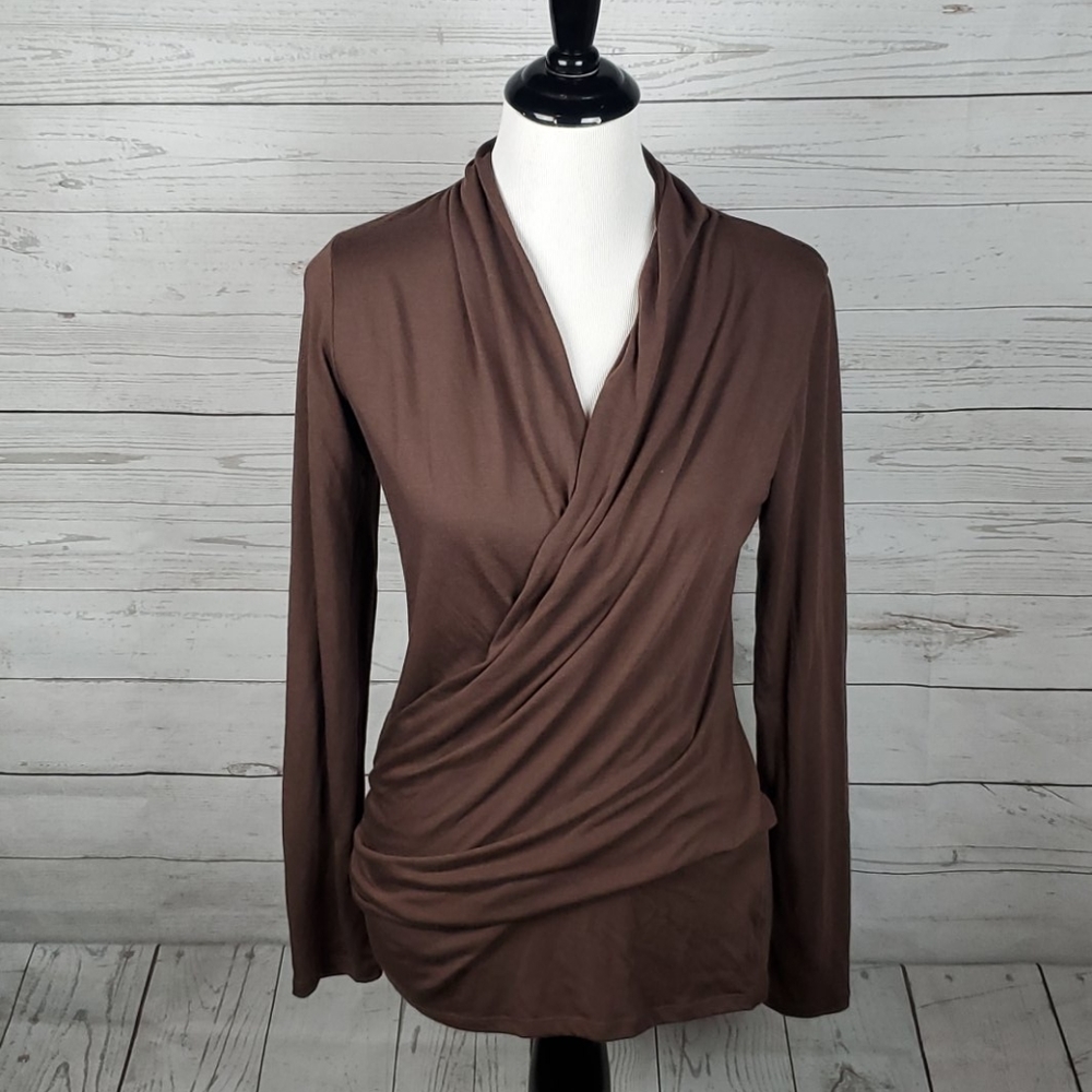 Venus womens long sleeve ruffled front shirt